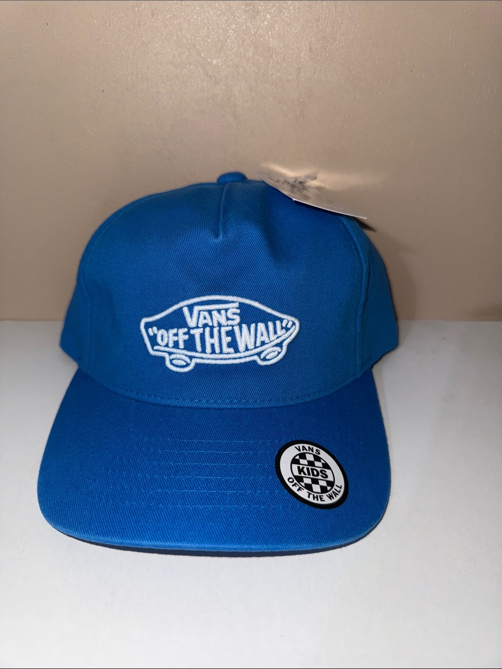 Vans Blue Kids Snapback Hat with White 'Off The Wall' Logo